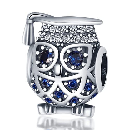Pandach 925 Sterling Silver Charms Beads for Bracelets and Necklaces Butterfly and Headphones Pendants Clover Charms Jewelry Gift for Women - style: owl Bead Charm