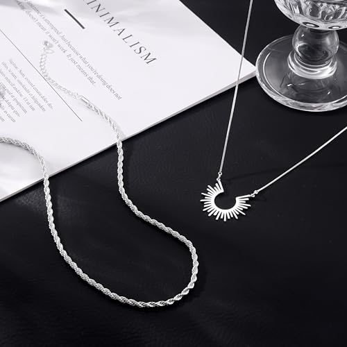 CHESKY Layered Necklaces for Women Trendy, Dainty 14k Gold Plated Pendant Necklace Layering Necklace for Women Non Tarnish Hypoallergenic Sun Gold Necklace Stack Gold Jewelry for Women Gifts - style: SunRope-SL