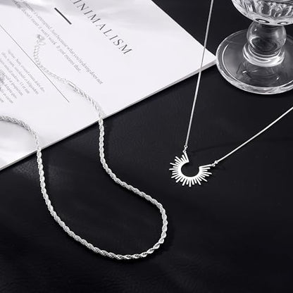 CHESKY Layered Necklaces for Women Trendy, Dainty 14k Gold Plated Pendant Necklace Layering Necklace for Women Non Tarnish Hypoallergenic Sun Gold Necklace Stack Gold Jewelry for Women Gifts - style: SunRope-SL