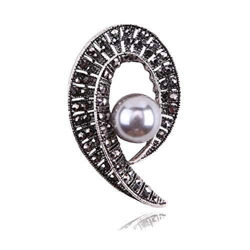 Brooch Pins for Women Girls Fashion Flower Crystal Rhinestone Pearl Jewelry - color: Color 3