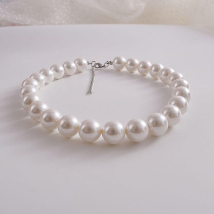 CSIYANJRY99 Pearl Necklace and Earring Set Faux Pearl Jewelry Sets for Women Imitation Beaded Pearl Necklace Bracelet Stud Earrings for Women - color: White Pearl F