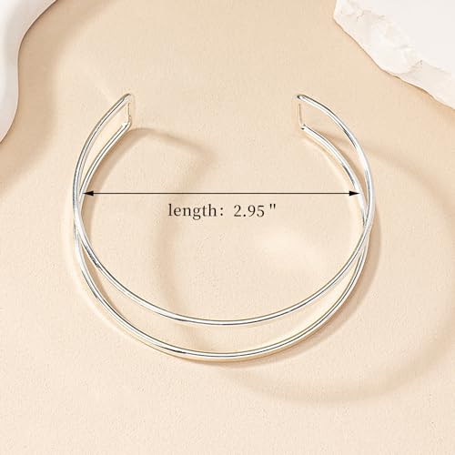 Harry and Henry Arm Cuff Gold Upper Arm Jewelry for Women Adjustable Open Cuff Bangle Bracelets Armband Jewelry Summer Outfits for Women 2026 - color: C:Silver Arm Cuff