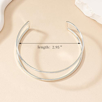 Harry and Henry Arm Cuff Gold Upper Arm Jewelry for Women Adjustable Open Cuff Bangle Bracelets Armband Jewelry Summer Outfits for Women 2026 - color: C:Silver Arm Cuff