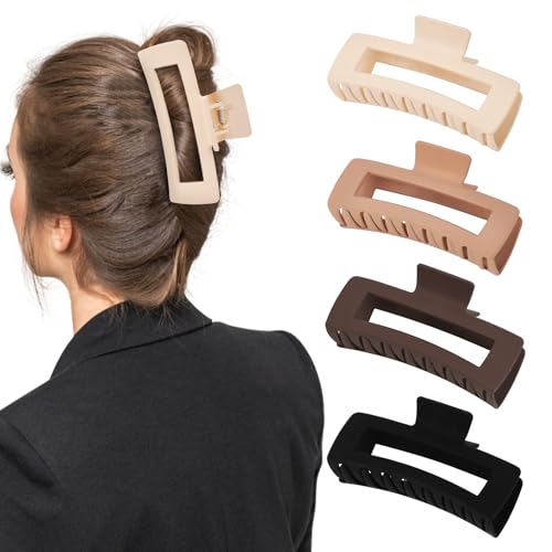 MINMUNJIU Extra Large Oversized Jumbo Claw Clips for Thick Hair - 4 Pack XL Non-slip Hair Accessories for Women and Girls - color: Style3