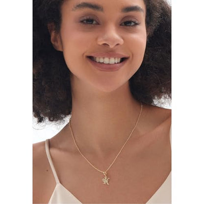 TIZU Initial Necklaces for Women - Dainty 14K Gold Plated Letter Pendant Trendy Personalized Initial A-Z Necklaces Jewelry Gift - color: Silver-A