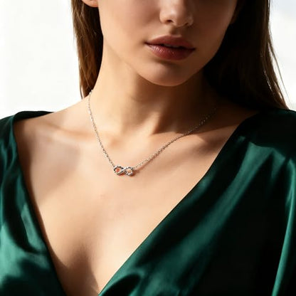 Baydurcan Dainty Silver Necklace for Women Ankh Horse Celtic Necklace Gifts | Dainty charm gifts for friends sister mother, birthday, christmas, graduation gifts. Ready to give with card & envelope. - style: Endless-Friend