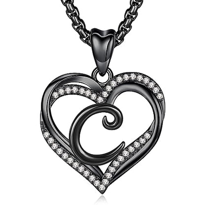 INFUSEU Unique Initial Necklaces for Women Girls Small Heart Letter Jewelry, Meaningful Personalized Gifts - style: C