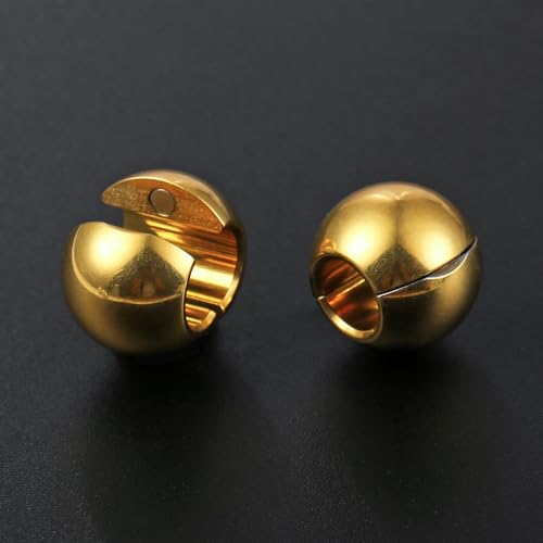 1 pair 9g ear weight Classic Spheres, Hypoallergenic 316 Stainless Steel Ear Weights Plugs Tunnels Gauges for Ear Body Jewelry Women Men - color: Gold for Ear Lobe in 12mm+ (1/2") or Large
