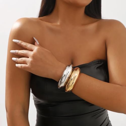 Pierced Owl Thick Polished Hinged Bangle Bracelet - style: Silver Tone
