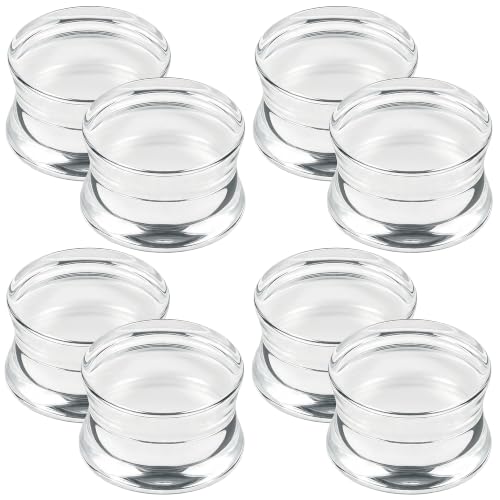 Cisyozi 6G-30mm Solid Acrylic Gauges for Ear Double Flared Saddle Lightweight Ear Gauges Tunnels Plugs Stretcher Expander Piercing Body Jewelry for Women Men Black Clear - color: Clear, size: 00G = 3/8 inch = 10mm