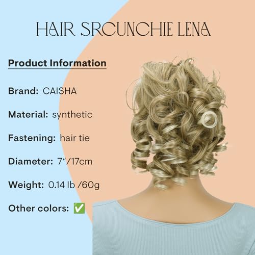 CAISHA Jumbo Hairpiece Scrunchy Updo Voluminous Curly Messy Bun Blond Mix G12L - color: blond mix #27BT88 G12L