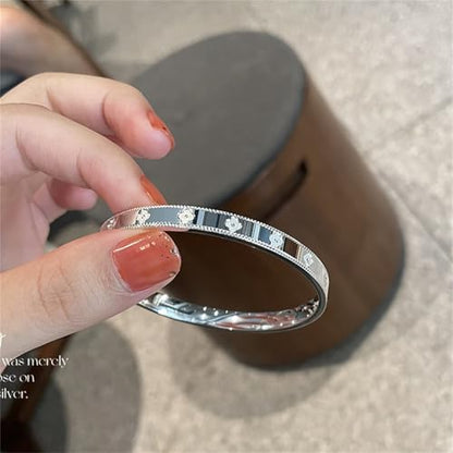 925 Sterling Silver Bangles For Women Handmade Silver Bangles Open Adjustable Bangle Bracelets For Women Silver Open Cuff Bracelets Stackable Wrap Bangles Festival Jewelry Gifts - color: Style 07