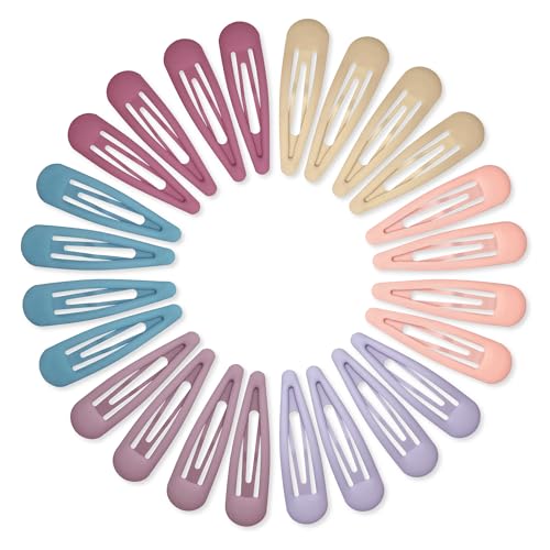 24 PCS 2.36 In Metal Snap Hair Barrettes For Women Water Drop Shape Hair Clips For Thick Thin Fine Hair,Matte Pink Blue Purple Rose Red - color: Matte Pink Blue Purple Rose Red