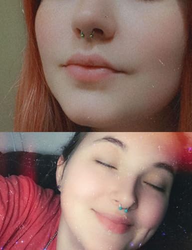 20G 18G 16G 14g Septum Rings Surgical Steel Horseshoe Nose Septum Rings Cartilage Helix Tragus Rook Daith Earring Hoop Lip Piercing Jewelry Retainer for Women Men - style: 16g-inner dia:8mm 10mm 12mm-3mm balls