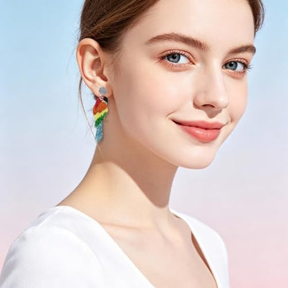 Cute Acrylic Tropical Fish Earrings Creative Parrot Hornbill Drop Dangle Earrings Stylish Animal Statement Earrings Daily Wear Jewelry for Women - color: Parrot