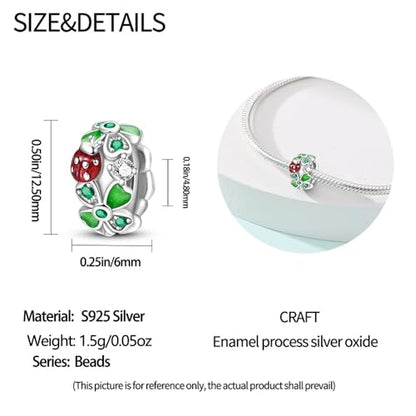 LNQOBU 925 Sterling Silver Charms for Bracelets Necklaces,5A Cubic Zirconias Evil Eye Dangle Beads Charms Jewelry Gift for Women (With one Spacer Beads Charms) - style: Lucky Clover Charm Beads