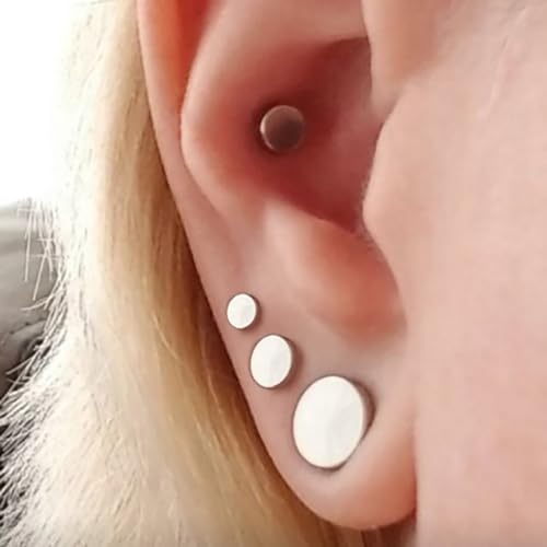 LADEMAYH Comfy Dead Stretching Ear Tapers Stretching Kit, Small Gaps Packed, 0.5mm Increments, Surgical Stainless Steel 316L, Flat Top Ear Plugs, Pain-Free Body Piercing Jewelry for Women & Mens - color: Silver, size: 8.5-10mm 8pcs
