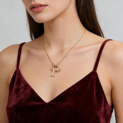 18K Gold & Silver Plated Initial Necklaces for Women - color: I-Gold