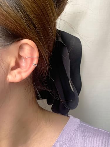 Ear Cuffs Non Piercing Dainty Cartilage Helix Ear Wrap Hypoallergenic Adjustable Clip On Earrings for Women - color: Silver for left ear