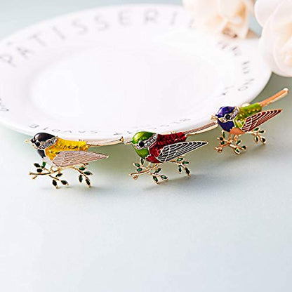 Fashion Cute Crystal Swallow Brooches Pin Bird Shape Corsage Jewelry (3PCS)