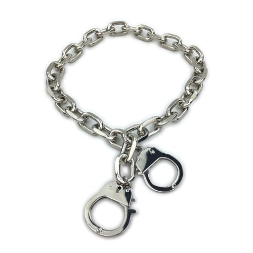 Succuba Stainless Steel Handcuff Choker Necklace Chain Pendant Choker Collar Necklace for Women and Men from 16 to 24 Inches with Box - color: B, size: 18 Inches