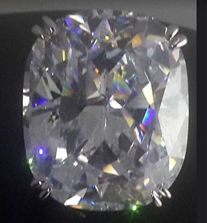 WDIYIEETN 925 Sterling Silver Shiny Huge White Birthstone CZ Crystal Wedding Rings (10) - size: 10