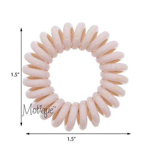 Small Coil Hair Ties For Girls - Set of 6 Light Brown - color: Light Brown