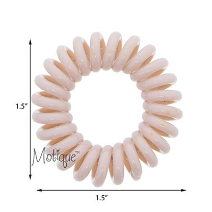 Small Coil Hair Ties For Girls - Set of 6 Light Brown - color: Light Brown