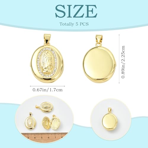 Mary Photo Locket Charms for Jewelry Making Brass Frame Charms Memorial Bracelet Necklace Earring Keychain - style: Oval