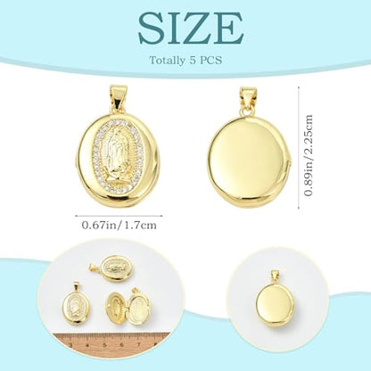Mary Photo Locket Charms for Jewelry Making Brass Frame Charms Memorial Bracelet Necklace Earring Keychain - style: Oval