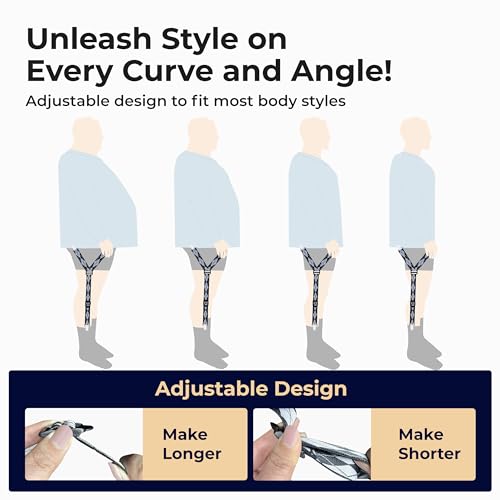 Shirt Stays Adjustable Soft and Smooth Elastic with Non Slip Clips Perfect Sock Garters for Military or Professional - color: Y Style Black
