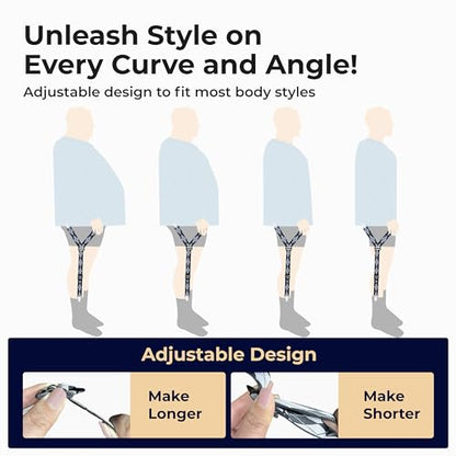 Shirt Stays Adjustable Soft and Smooth Elastic with Non Slip Clips Perfect Sock Garters for Military or Professional - color: Y Style Black
