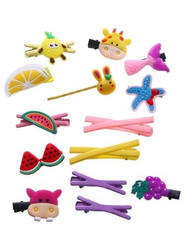 56PCS Toddler Hair Accessories Set: Colorful Rainbow Barrettes, Pins, Candy Fruits, Butterflies for Kids' Stylish Hairstyles - color: 56 PCS