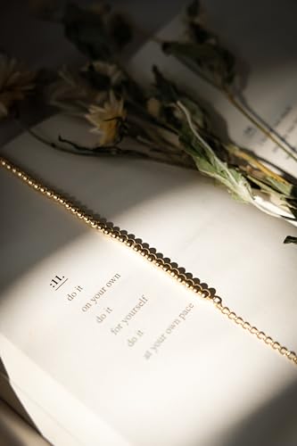 Timeless 18K Gold Vermeil Bracelet for Women, Hypoallergenic Nickel-Free Charm, Durable Everyday Jewelry Gift Tarnish-Resistant - style: Monica Gold Beaded Bracelet