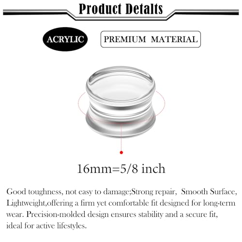 6G-50mm Solid Ear Plugs Tunnels for Women Men Double Flared Saddle Ears Gauge Plug Stretcher Expander Piercing Body Jewelry Black White Clear 1 Pairs - color: Clear Tone, size: 16mm = 5/8 inch