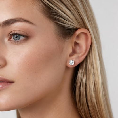 CoBi Cubic Zirconia Earrings for Women, 3 Pairs CZ Stud Earring Set, 4, 6, 8 mm, Small Minimalist Earring, Everyday Wear Jewelry, Fashion Accessories, Hypoallergenic, Ideal Gift