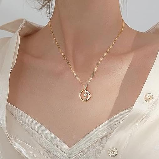 Angyape Badass Gifts For Women,To My Badass Squad Necklace We Always Have Each Other's Back All-Match Geometric Sun Necklaces Star and Moon Friendship Sliver Necklace Jewelry Gifts For My Best Friend - color: Gold