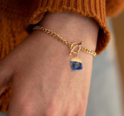 Crystal Bracelet for Women, Dainty 14K Gold Plated Chain Bracelet | Handmade Healing Crystals and Stones Spiritual Jewelry Gifts for Women - style: Lapis Lazuli Bracelet