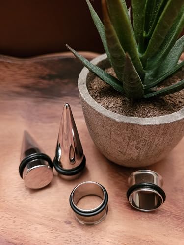 Pair of 316l Steel Tapers and Tunnels Ear Stretching Kit Gauges Gauging Plugs Choose 1g 7/16 1/2 9/16 5/8 00g-14g - style: 9/16"