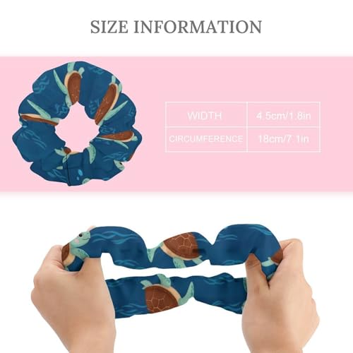 Spiral Hair Ties for Athletes Teal Sea Turtles, Secure Coil Scrunchies, No-Metal Ponytail Holders for Gymnastics, Yoga, and Dance - color: Style (858)