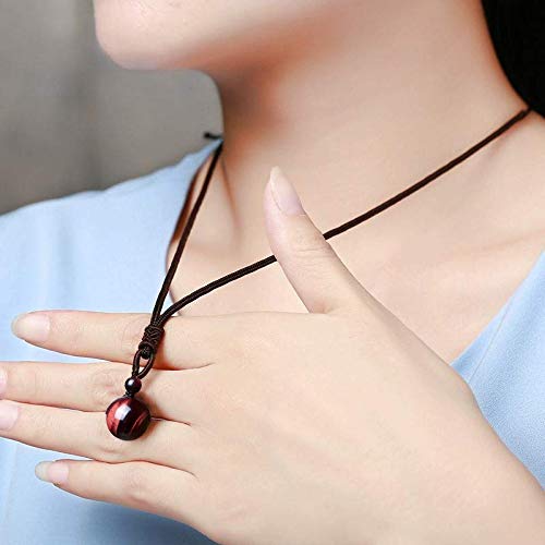 Jovivi Healing Crystals Necklace Natural Tiger Eye Amethyst Lucky Blessing Protection Chakra Beads Stone Pendant for Women Men Adjustable - color: Red Tiger Eye