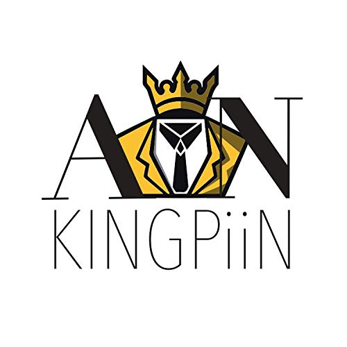 AN KINGPiiN Men's Stone Detailing with Engraving Metal Crystal Chain Brooch (Gold-Black)