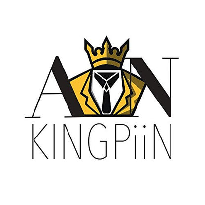A N KINGPiiN Lapel Pin for Men Golden Crystal Crown with Hanging Chain Brooch Suit Stud, Shirt Studs Men's Accessories Golden