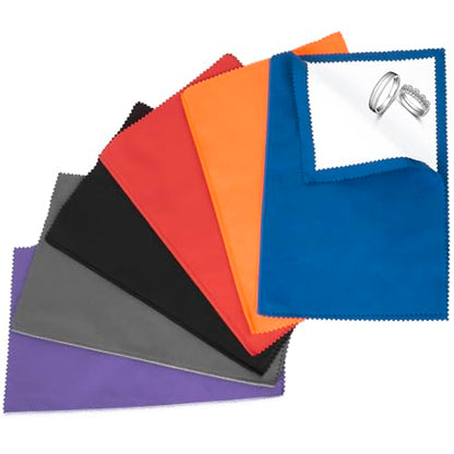 6 PCS Jewelry Polishing Cloths, Large 10x12 Inch(Dark) | Pure Cotton, Two‑Step Polish, Reusable, Polishing Cloths for Cleaning Gold, Silver, Platinum, Diamond, Stainless Steel - color: Dark