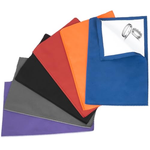 6 PCS Jewelry Polishing Cloths, Large 10x12 Inch(Dark) | Pure Cotton, Two‑Step Polish, Reusable, Polishing Cloths for Cleaning Gold, Silver, Platinum, Diamond, Stainless Steel - color: Dark