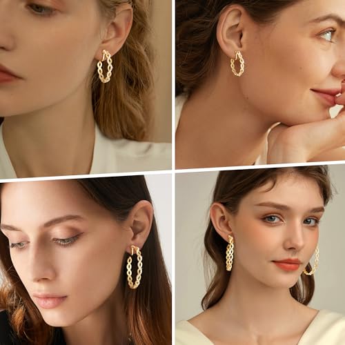 Clip On Hoop Earrings for Women Lightweight - Silver Twisted Clip-on Hoop Earings With Cubic Zirconia Fake Non Pierced Ears Jewelry - style: CZ-G25mm