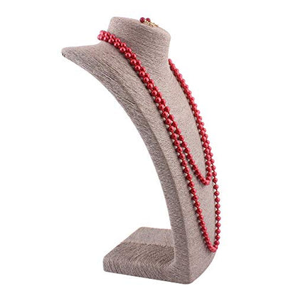 Handmade Faux Pearl Necklace and Clip on Earrings Jewelry Sets for Women Bib Choker Collar Necklace - color: 140cm Red-Necklace+Screw Clip Earrings