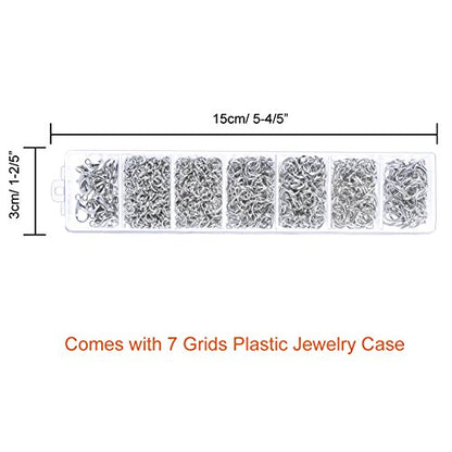 Paxcoo 1500Pcs Silver Jump Rings with Lobster Clasps and Jewelry Pliers for Jewelry Making Supplies Findings and Necklace Repair - color: Silver