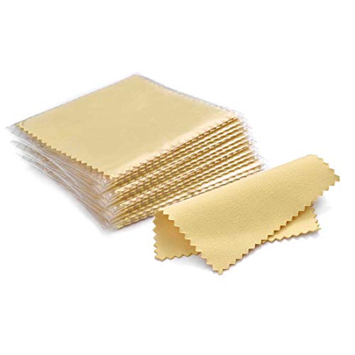 Jewelry Cleaning Cloths, Individually Wrapped Jewelry Polishing Cloths | Help Remove Tarnish, Restores Shine, Compact & Portable, Reusable Until Soiled, Everyday Jewelry Care, Multiple Colors - color: E-50pcs-yellow