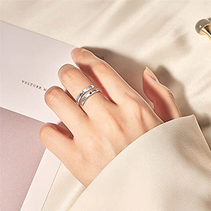 Ladytree Adjustable Inspirational Rings 925 Sterling Silver Stacking Wrap Spiral Twist Statement Band Encouragement Birthday Gift for Women Men - style: have faith ring